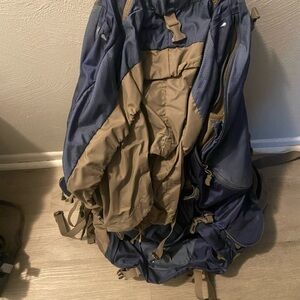 Durable Blue and Tan Backpack